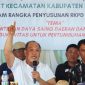 Bupati Konut, Dr. Ir. H. Ruksamin, S.T., M. Si., IPU., ASEAN. Eng, memaparkan program pembangunan kabupaten konawe utara, terealisasi maupun belum terlaksanakan. (*Ist) 