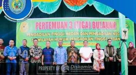 Pertemuan tiga bulanan pengadilan negeri dan tinggi se wilayah hukum medan. Jumat (17/02/2023). (*Ist) 