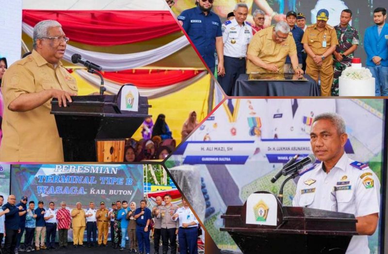 Gubernur Ali Mazi meresmikan Pengoperasian Terminal Tipe B Wasaga di Pasarwajo, Kabupaten Buton, di Pasarwajo, Selasa 28 Februari 2023. (*Ist) 