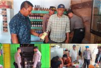 Personil gabungan berhasil mengamankan Miras di salah satu warung. Kamis (2/3/2023). (*Ist) 