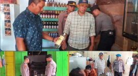 Personil gabungan berhasil mengamankan Miras di salah satu warung. Kamis (2/3/2023). (*Ist) 