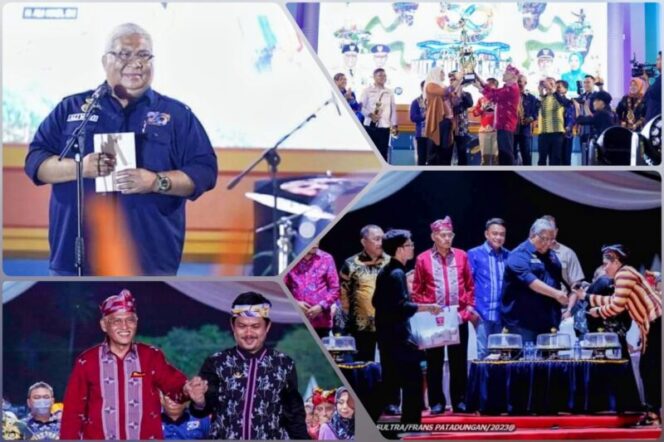 Gubernur Sultra resmi menutup pameran pembangunan HUT Sultra ke 59 Tahun di Kolaka Timur. Senin malam, (15/05/2023). (*Ist)