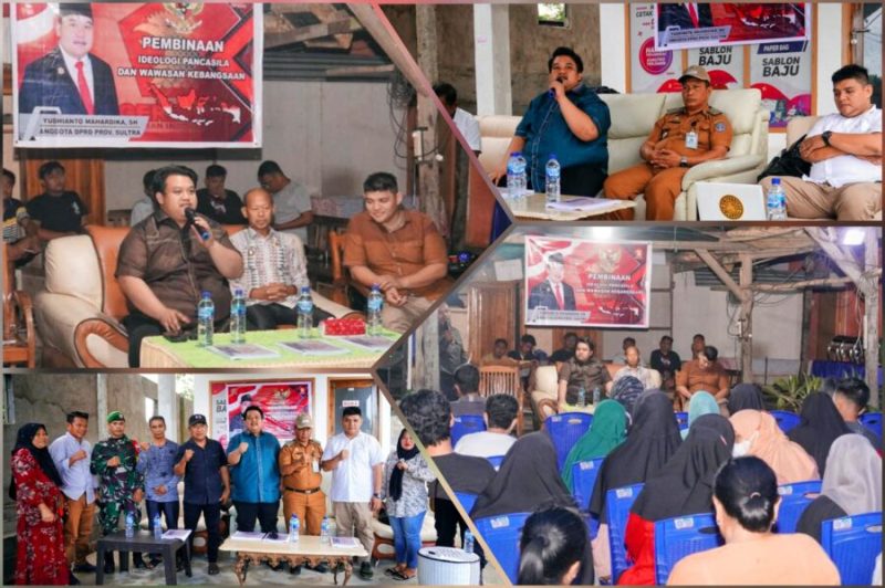 Yudhianto Mahardika sosialisasi Pembinaan Ideologi Pancasila dan Wawasan Kebangsaan, di Kelurahan Watulando, Kecamatan Puuwatu, Kota Kendari, Senin (12/6/2023). (*Ist)
