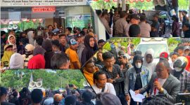 Kantor BPOM Kendari digruduk ratusan massa aksi, Kamis, (15/06/2023). (*Ist)