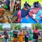 Jajaran Satbrimob Polda Sultra menyerahkan daging qurban Hari Raya Idul Adha 1444 H/2023 M, di areal Markas Komando (Mako) Brimob Polda Sultra, Kamis (29/6). (*Ist)