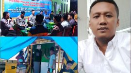 Kepala Desa Sambandete, Idrus (Kanan), dan giat Masyarakat pembangunan pos kamling serta pelaksanaan Pembinaan Siskamling, Pokdar, dan FKPM di Desa Sambandete. (*Ist)