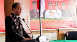 AKBP Priyo Utomo, S.H., S.I.K, menghimbau dan menegaskan mensukseskan pemilu 2024. (*Ist).