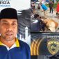 Direktur Eksekutif Kadin Sultra, Budi Amin bersama anggota telah menyalurkan daging kurban. (*Ist)