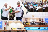 Bupati Konut, H. Ruksamin dan Badan Siber dan Sandi Negara (BSSN), menandatangani kerjasama digitalisasi daerah bertempat di Aula Mayjen TNI (Purn) dr Roebiono Kertopati BSSN, Selasa (25/7/2023).(Ist).