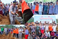 Bupati Konut, H. Ruksamin meletakkan batu pertama pembangunan Huntap dipusatkan di Desa Puusuli Kecamatan Andowia. Selasa, (18/07/2023). (*Ist)