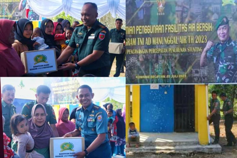 Peresmian TNI Manunggal Air Bersih Kodim 1417/Kendari dilaksanakan di Desa Morome Kec. Konda, Kab. Konsel. (*Ist)