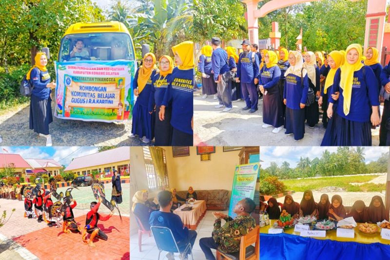 Peserta Studi Banding Kurikulum Merdeka Komunitas RA Kartini disambut hangat Keluarga besar SDN 15 Lalembuu. Sabtu, (29/07/2023). (*Yuri/Kr)