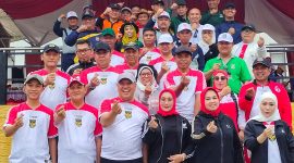 Bupati dan Wakil Bupati Konut, H. Ruksamin-H. Abuhaera, Sekda Konut, Ketua DPRD Konut bersama Forkopimda berpose bersama usai pembukaan Porseni HUT Ke 78 Tahun, Wanggudu. Kamis, (10/08/2023). (*Rul)