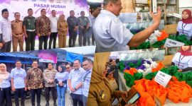 Selama sepekan, Kadin Sultra bersama Pemkot Kendari dan BI Sultra gelar pasar murah siap QRIS di Pasar Wayong. Senin, (01/08/2023). (*Ist)