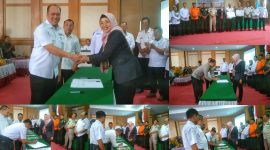 Bupati Konut, Ruksamin bersama PN Unaaha teken MoU berlangsung di Aula Anawai Ngguluri Lantai I. Rabu, (09/08/2023). (*Rul)