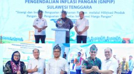 Ruksamin luncurkan aplikasi pak tani konasara di acara launching Gerakan Nasional Pengendalian Inflasi Pangan (GNPIP), bersama Tim Pengendalian Inflasi Daerah (TPID), Sultra. Jum'at,(11/08/2023). (*Ist)