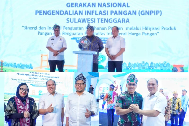 Ruksamin luncurkan aplikasi pak tani konasara di acara launching Gerakan Nasional Pengendalian Inflasi Pangan (GNPIP), bersama Tim Pengendalian Inflasi Daerah (TPID), Sultra. Jum'at,(11/08/2023). (*Ist)
