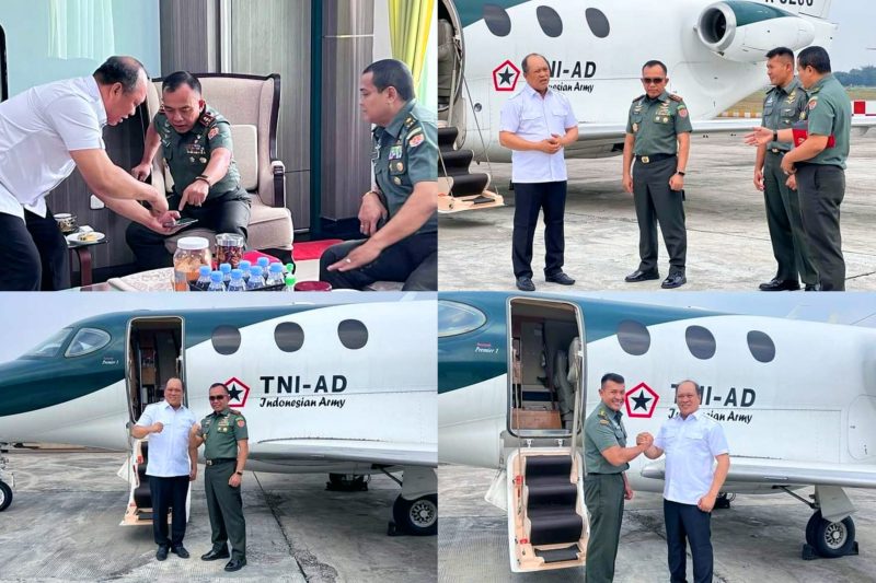 Bupati Konawe Utara, H. Ruksamin disambut langsung Danpuspenerbad, Mayjend TNI Toto Nugroho bersama jajarannya. Pondok Cabe, Tangerang Selatan, Provinsi Banten. (*Ist)