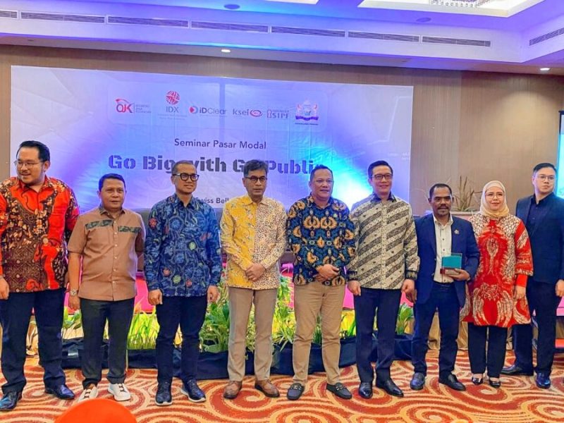 Wakil Ketua Umum Kadin Sultra, Sastra Alamsyah menghadiri Work shop pasar modal dengan tema GO BIG WITH GO PUBLIC, Kamis 24 Agustus 2023. (**)