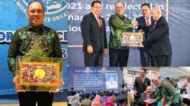 Bupati Konawe Utara, H. Ruksamin menerima Penghargaan World Peace Award 2023, berlangsung di Grand Sahid Hotel, Jakarta, Minggu (27/08/2023). (*Diskominfo)