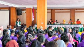 Bupati Konawe Utara, Ruksamin menerima 216 mahasiswa KKN Universitas Lakidende (Unilaki) oleh Ruksamin di Kantor Bupati Konut, Selasa (26/9/2023).