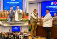 Foto bersama Ketua F-PRB Provinsi Sultra, Yudhianto Mahardika dan Ketua F-PRB Konut, Jefri Ipnu. (*Ist)