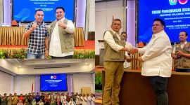 Foto bersama Ketua F-PRB Provinsi Sultra, Yudhianto Mahardika dan Ketua F-PRB Konut, Jefri Ipnu. (*Ist)