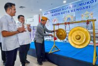 Pj Wali Kota Kendari, Asmawa Tosepu resmi membuka musyawarah Kota III (Muskota) di Aula Mepokooaha Balai Kota Kendari, Kamis 14 September 2023.