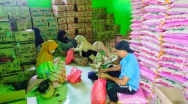 Dinas sosial konut mengemas paket sembako untuk salurkan ke 13 Kecamatan di Konawe Utara. 