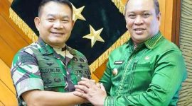 Ruksamin Audiensi dengan Kasad Jenderal TNI dr. Dudung Abdurachman, terkait pembangunan skuadron lapangan terbang. Jakarta, Selasa (3/10/2023).