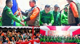 Bupati Konut, H. Ruksamin resmi melantik pengurus FPRB Konut periode 2023-2028, berlangsung di Desa Labengki, Kecamatan Lasolo Kepulauan (Laskep), Sabtu (14/10/2023). 