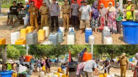 Polsek Atari Jaya bersama Pemerintah Kecamatan Lalembuu menyalurkan air bersih kepada masyarakat di wilayah Kecamatan Lalembuu. Senin, (23/10/2023).