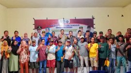 Polres Koltim Launching Kampung Tangguh Anti Narkoba, di Balai Pertemuan Desa Tumbudadio, Kecamatan Tirawuta, Kamis (19/10/2023).