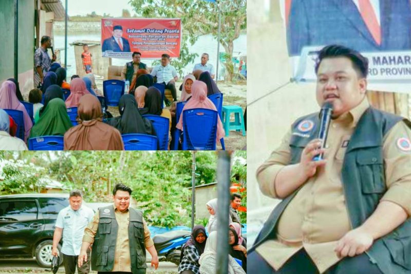Anggota Komisi III DPRD Sultra, Yudhianto Mahardika sosialisasi penanggulangan bencana dan mengimbau masyarakat untuk waspada bencana.