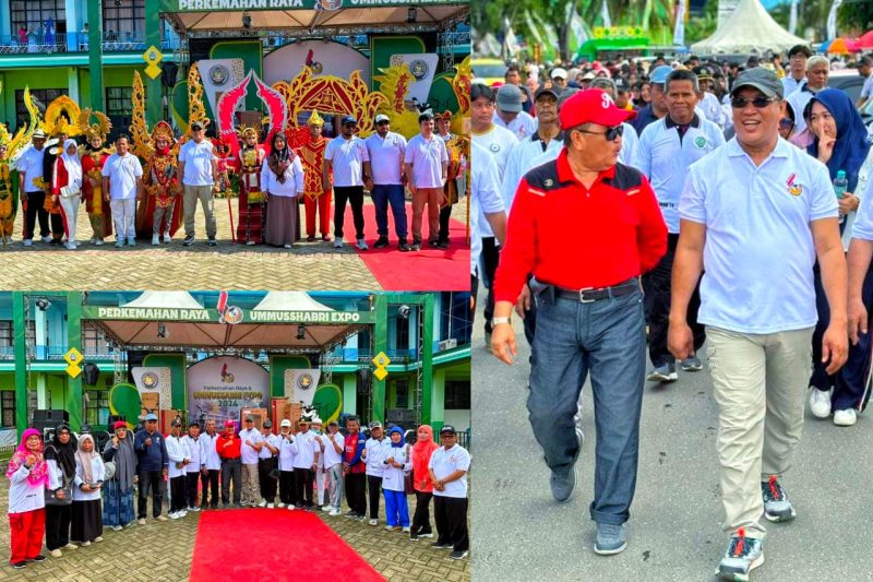 Bupati Konawe Utara, H. Ruksamin mengikuti gerak jalan santai, acara rangkaian Perkemahan Raya Ummusshabri Kendari Expo serta Anniversary Ummusabri Ke -51 tahun 2024. Minggu, (14/01/2024).