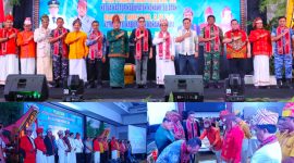 Ketua Umum PMTI pusat Mayjen (Purn) Yulius Selvanus Lumba resmi melantik pengurus PMTI Sultra di salah satu hotel di Kota Kendari.