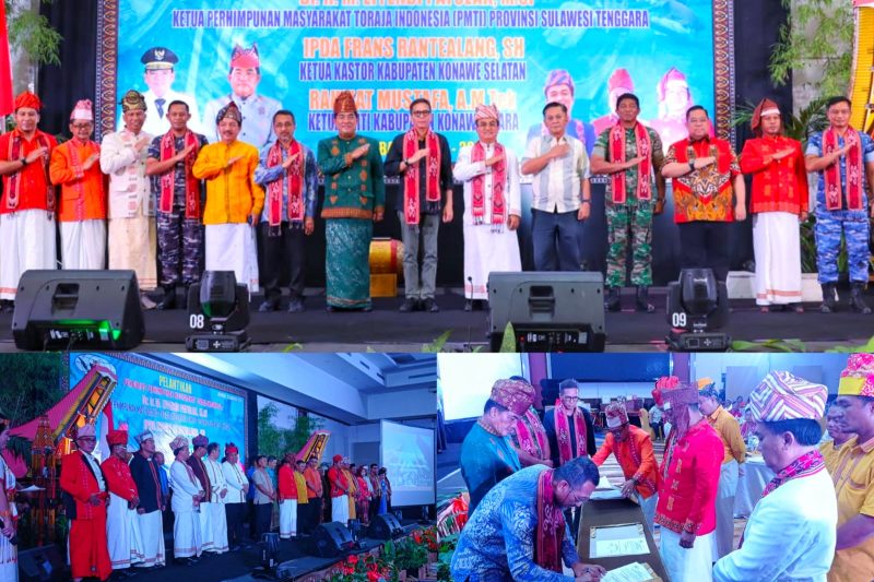 Ketua Umum PMTI pusat Mayjen (Purn) Yulius Selvanus Lumba resmi melantik pengurus PMTI Sultra di salah satu hotel di Kota Kendari.