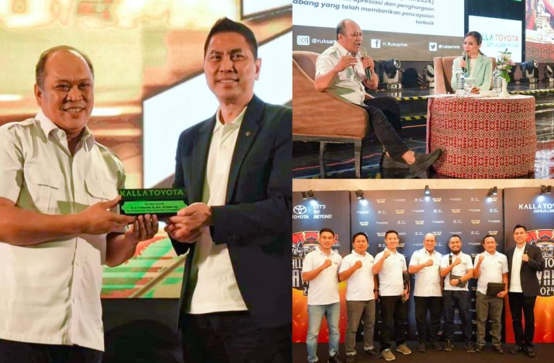 Bupati Konawe Utara menerima penghargaan pada Acara Kalla Toyota Award 2024, dihelat di Hotel Claro Makassar pada Jumat, 09 Februari 2024.
