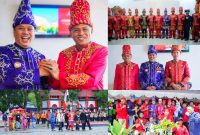Bupati Konawe Utara, H. Ruksamin bersama Sekda Provinsi Sultra, Bupati Koltim hadiri perayaan HUT Kabupaten Kolaka Ke-74 Tahun di alun-alun Universitas 19 November Kolaka. Kamis, (28 Februari 2024).