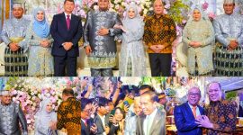 Bupati Konawe Utara, H. Ruksamin hadir acara resepsi pernikahan Putra sulung Andi Amran Sulaiman.