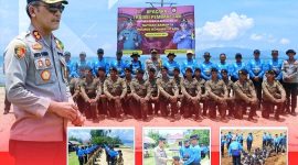 Penyematan Baret Samapta Polri oleh Kapolres Konawe utara bertempat di Pantai Batam Desa Mataiwoi Kecamatan Molawe Kabupaten Konawe utara, rabu (5/3/24) sekira pukul 12.10 wita.