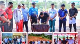 Brigjen Pol. Dwi Iriyanto, S.I.K., M.Si, meresmikan lapangan tenis dan lapangan Tembak polres konawe utara pada kunjungan kerja, Sabtu, (09/03/2024).