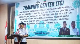 Wakil Bupati Konawe Utara, H. Abuhaera dalam sambutannya menekankan pentingnya pengembangan dakwah Islam untuk memperkuat keimanan umat.