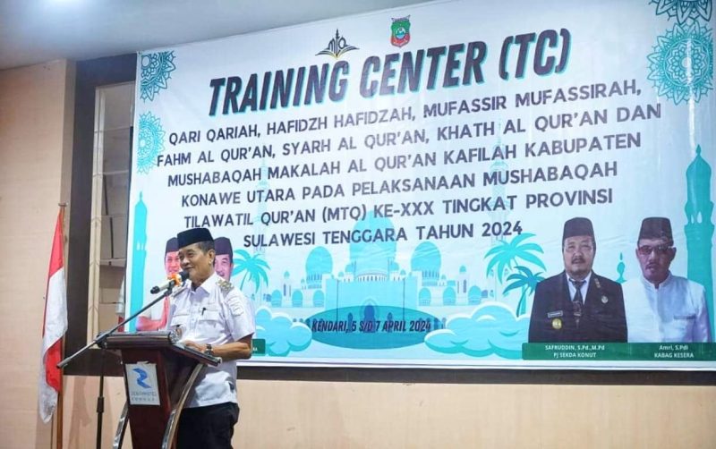 Wakil Bupati Konawe Utara, H. Abuhaera dalam sambutannya menekankan pentingnya pengembangan dakwah Islam untuk memperkuat keimanan umat.