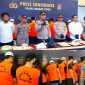 Kapolres AKBP Priyo Utomo, S.H., S.I.K bersama Jajarannya menggelar Press Release pengungkapan Kasus Tindak Pidana Narkotika. Senin, (22/04/2024).