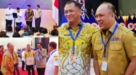 Bupati Konawe Utara, Ruksamin tampak hadir Acara Rakornas Penanggulangan Bencana yang digelar di Pullman Hotel, Kota Bandung, Jawa Barat. Rabu, (24/04/2024).