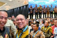 Ruksamin berpose bersama Jokowi di acara Musrenbangnas tahun 2024, di Balai Sidang Jakarta Convention Center pada Senin (6/5/2024).