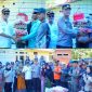 Wakil bupati bersama rombongan forkopimda konut memberikan bantuan berupa sembako kepada masyarakat yang mengalami dampak banjir. Selasa, (07/05/2024). 