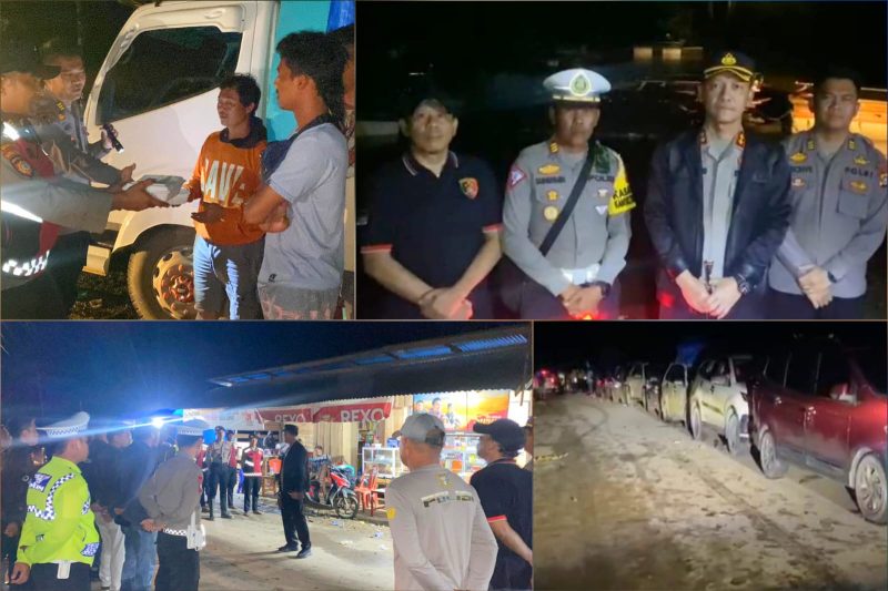 Kapolres Konut Pimpin penertiban antrian kendaraan dan pemeriksaan kesehatan para pengantri sopir beserta penumpannya dan membagikan makanan. Sabtu (11/05/2024).