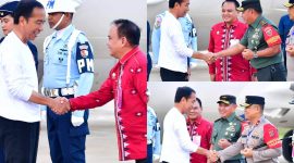 Penyambutan Presiden RI, Joko Widodo bersama rombongan mendarat di Bandara Halu Oleo sekitar pukul 16.20 WITA. Minggu, (12/05/2024). (*Ist)